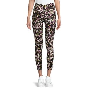 🆕 No Boundaries Women’s Juniors V-Front Crossover Floral Print Leggings Large